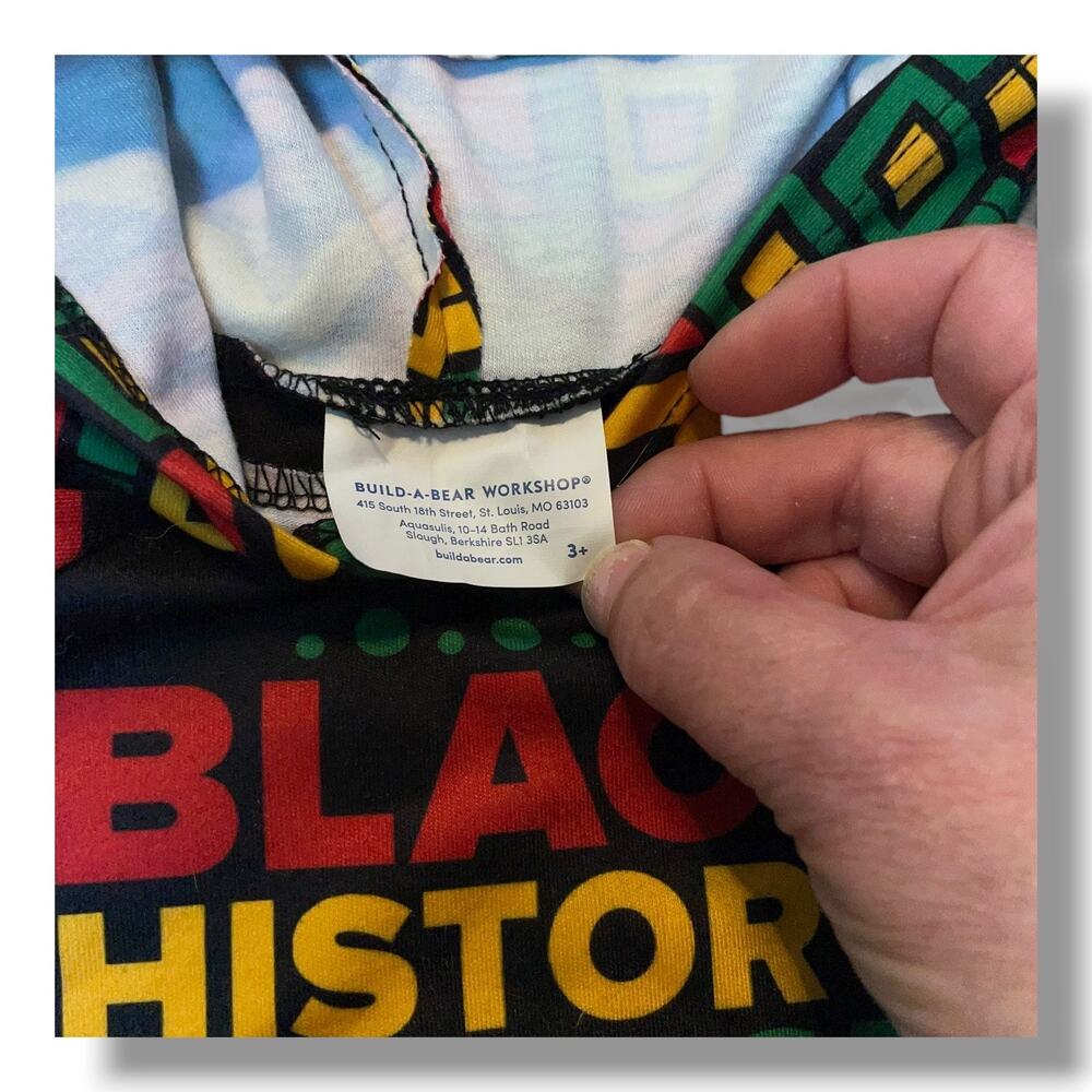 Build-A-Bear Black History Hoodie 24/7/365 Bob Marley Reggae Bear Clothes Outfit - Picture 4 of 7